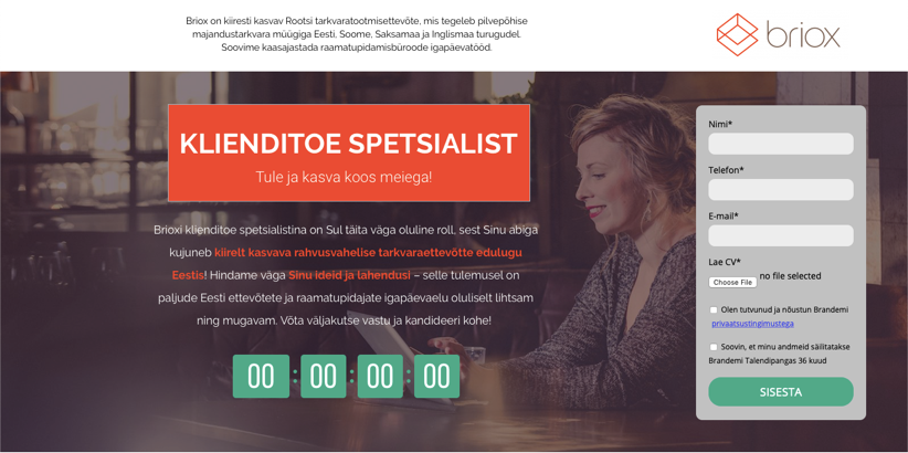 Loodud kampaanialeht Brioxile